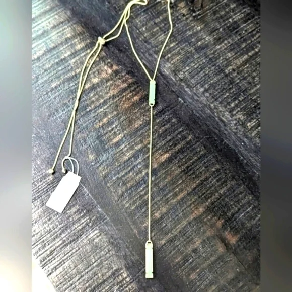 Kendra Scott Lily Y necklace in gold with mint dichroic glass. new with … - Picture 5 of 8